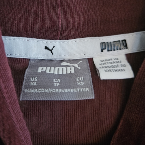 Puma Women's Hooded Burgandy Hooded Sweatshirt Size XS - Picture 3 of 5